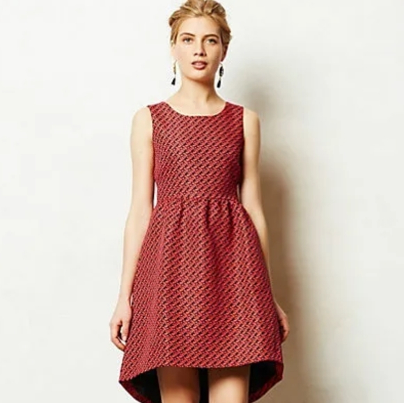 Anthropologie Dresses & Skirts - Anthropologie Geo Jacquard Sleeveless High Low Lily Wang Midi Dress Sz. 6
